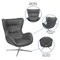 Merrick Lane Olwen Ergonomic High-Back Lounge Chair 360° Swivel Accent Chair Side Chair with 4 Star Alloy Base